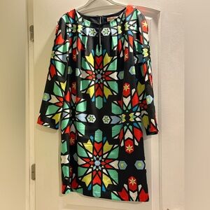 Mara Hoffman Shift Long Sleeves Geometric Dress Large